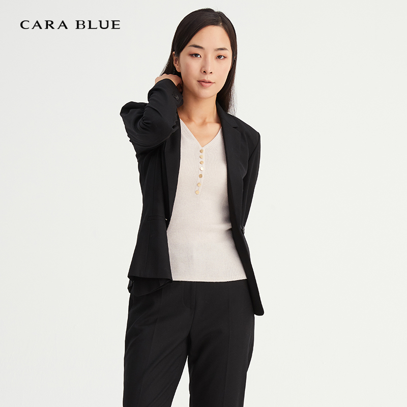 carablue正品女装修身西服上衣