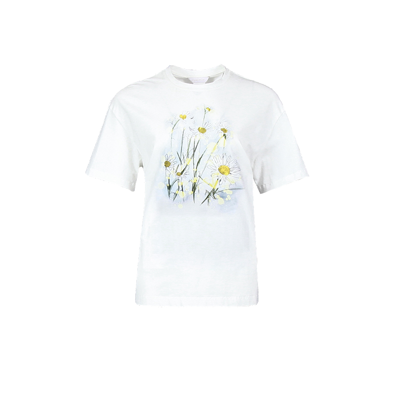 cara blue 喀啦 针织短袖T恤 女装时尚休闲百搭印花KB223MWT0111