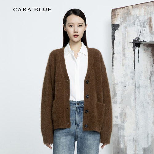 喀啦CARABLUE 休闲简约时尚百搭针织开衫 KB233MKC0027