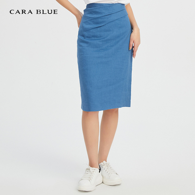 cara blue 喀啦 半身裙 女装时尚高腰包臀修身KB201MWS0074