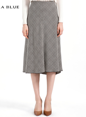 cara blue 喀啦 女半裙 气质通勤百搭格纹KB201MWS0298