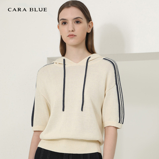 blue 时尚 喀啦 女装 休闲减龄连帽KB221MKR0009 针织衫 cara