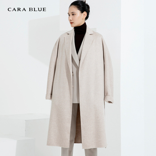 女大衣 喀啦 女装 时尚 KB223MWL0122 cara 气质中长款 blue