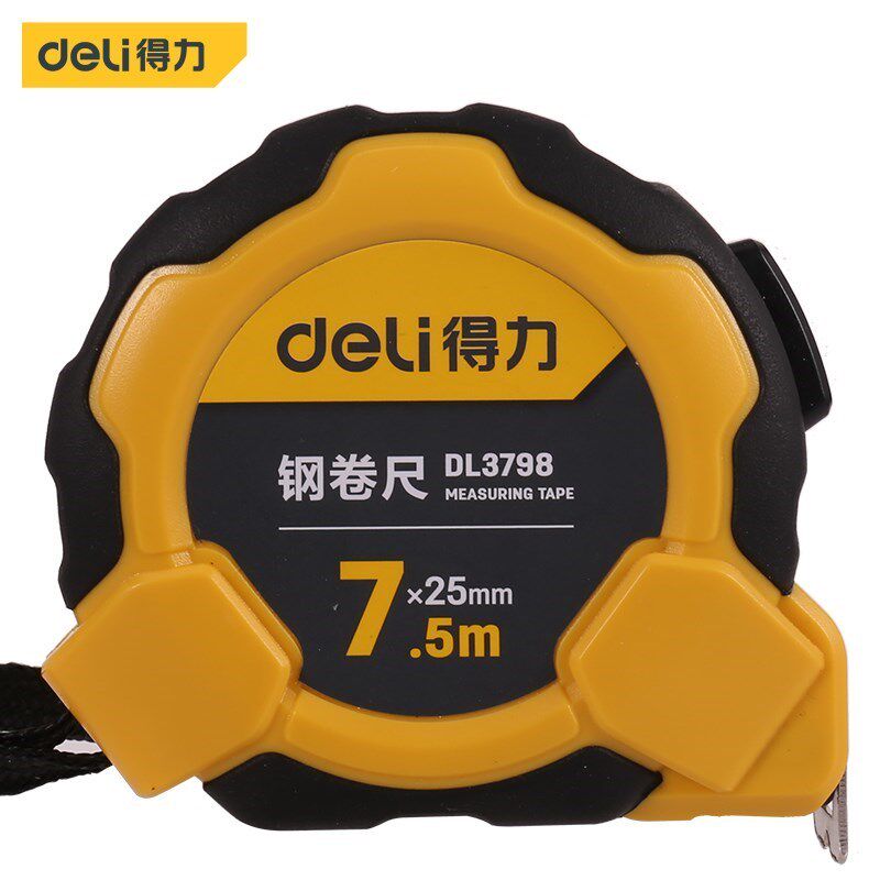 DELI 자동 잠금식 고무 코팅 강철 줄자 DL3795 3796 3797 3798 3799 3미터 5 7.5 10미터