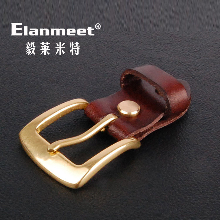 Elanmeet针扣别扣皮带头腰带扣头男士DIY腰带用实心黄铜3.0cm