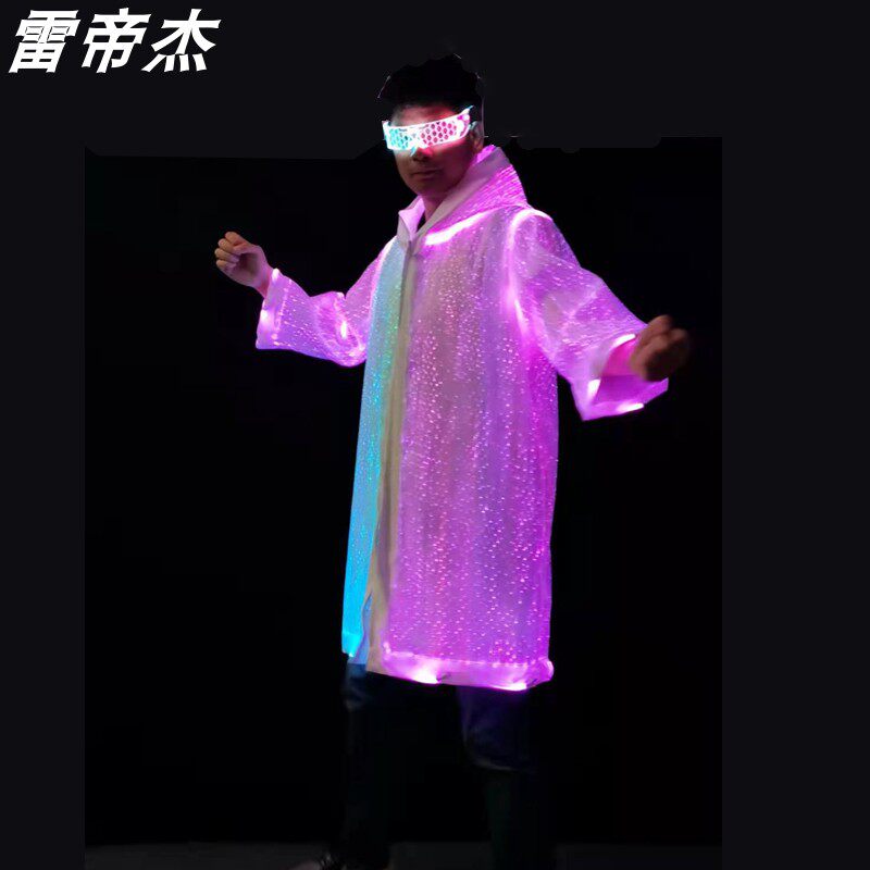 雷帝杰led七彩光纤连帽气氛外套