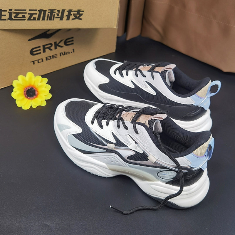 鸿星尔克女鞋秋冬新款运动鞋女士耐磨防滑透气减震皮面防水休闲鞋