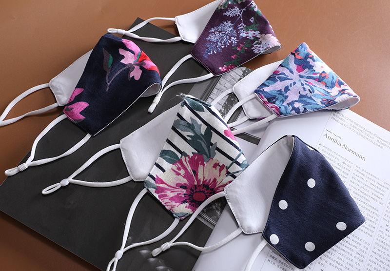 meeting rainbow自制 可调节针织印花纯棉口罩 英伦休闲防尘口罩