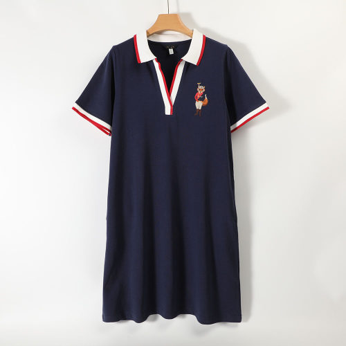 纯棉大码连衣裙女短袖外贸裙子夏