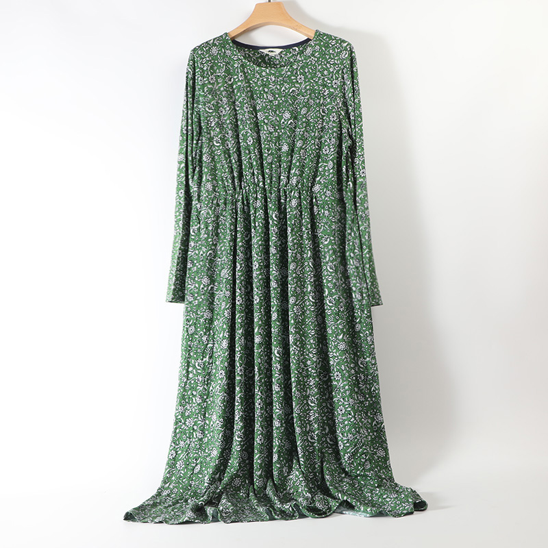 外贸大码薄款碎花连衣裙女长裙子