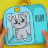 换装 娃娃屋可爱猫咪之家安静书游戏娃娃屋手工DIY半成品抖音同款