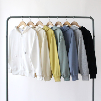 纯色宽松秋季薄款开衫卫衣