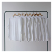 纯棉圆领长袖 复古秋季 250克重磅全棉白色打底衫 T恤男女bf风宽松潮