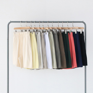 纯色纯棉薄款 复古FOG风 宽松短裤 男 bf风青春流行日常 夏季 女 新款