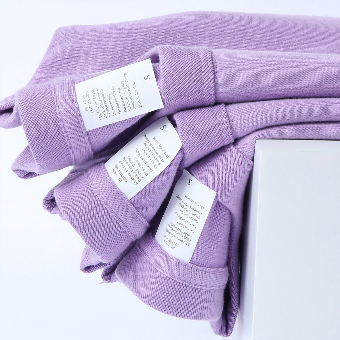 夏季重磅300克碳素磨毛纯色香芋紫浅紫色纯棉圆领短袖t恤男女常规