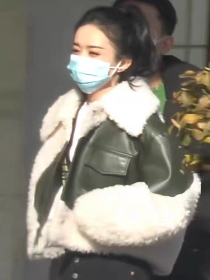 2023春晚赵丽颖同款短外套羊羔毛衣服春冬款春晚彩排百搭休闲时尚