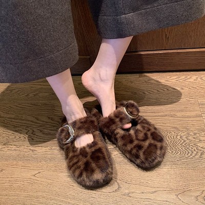 羊羔毛毛鞋女冬季外穿新款雪地靴厚底增高加绒保暖孕妇一脚蹬棉鞋