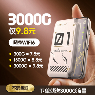 宽带热点宿舍家用 送3000G 随身wif无线网络2025新款 wifi6移动无线流量全国通用三网免插卡路由器便携式