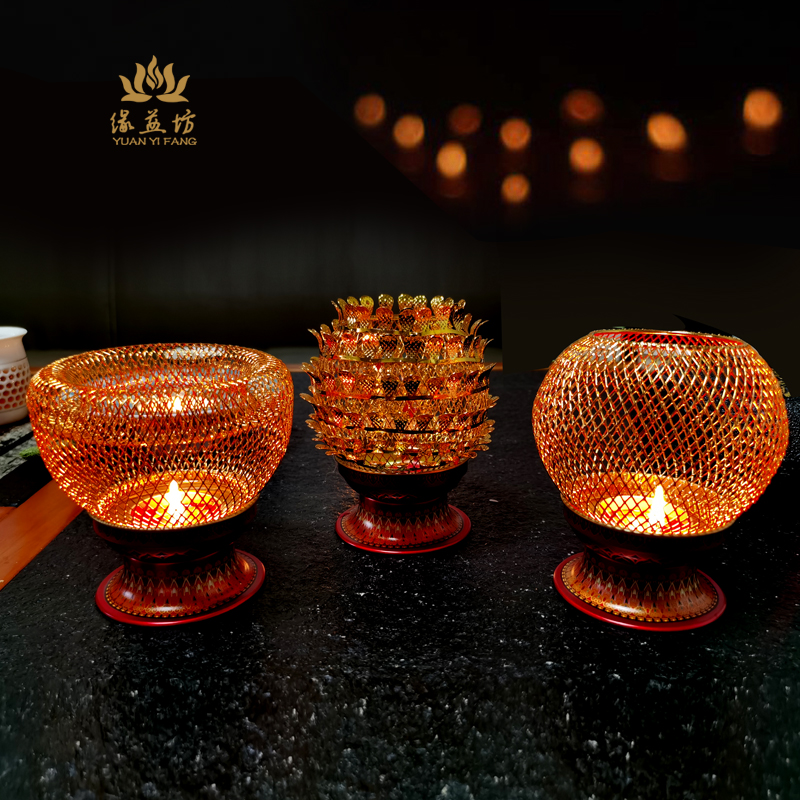 缘益坊供佛直径菠萝吉祥蜡烛杯