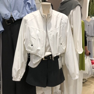 新款 通勤气质休闲夹克上衣HKM7557 甜酷风外套女2026春季 立领短款