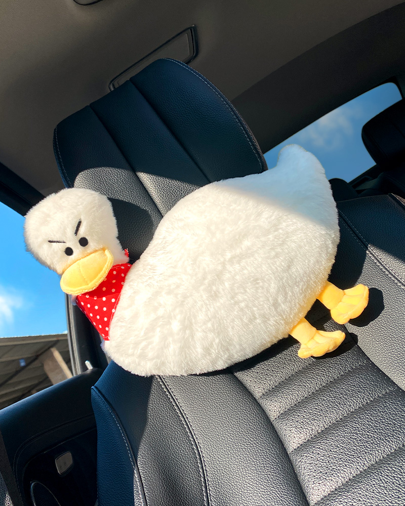 鸭鸭创意坐椅套装汽车头枕护颈枕