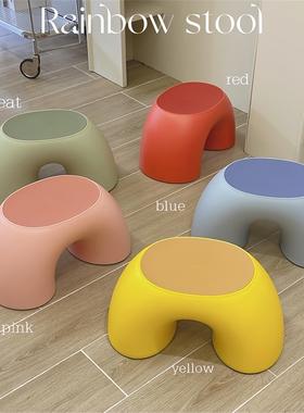可爱小凳子家用矮凳宿舍塑料加厚结实儿童宝宝踩脚凳客厅茶几板凳