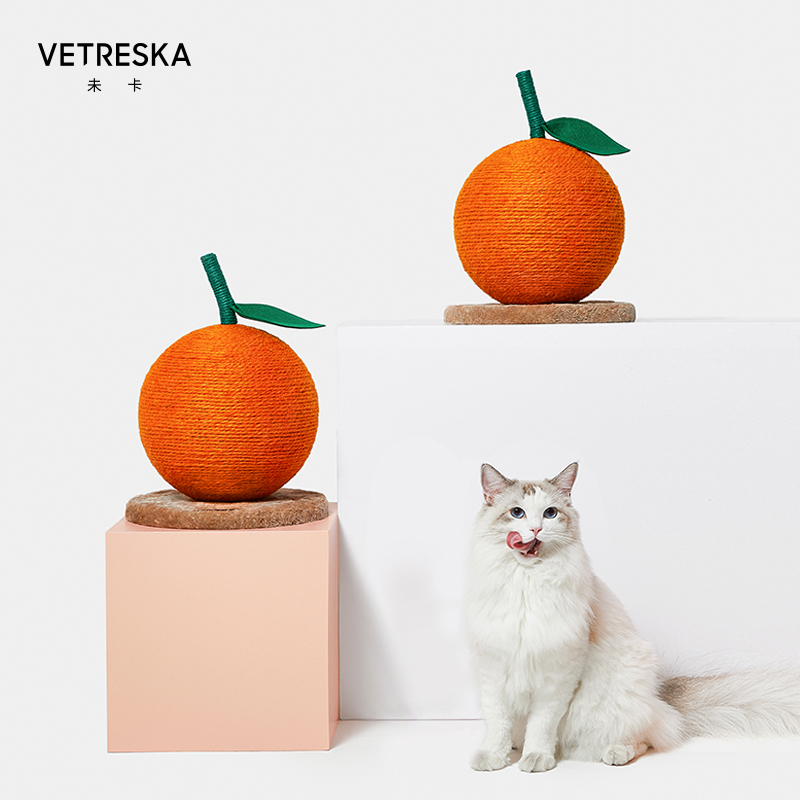 未卡Vetreska橙子猫爬架抓板猫树猫玩具小型猫架磨爪宠物猫咪用品