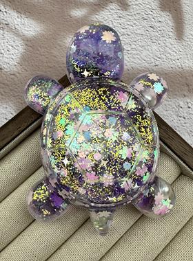 炫彩夜光小乌龟对对碰玩具爆火抖音爆款个性儿童桌面饰品流沙摆件