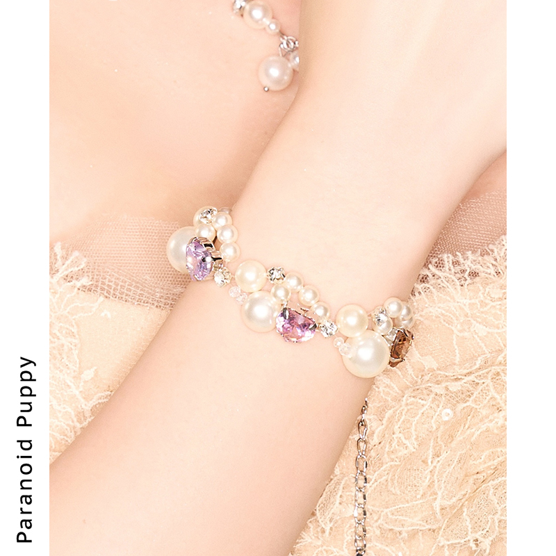 绫马卡龙彩色珍珠手链