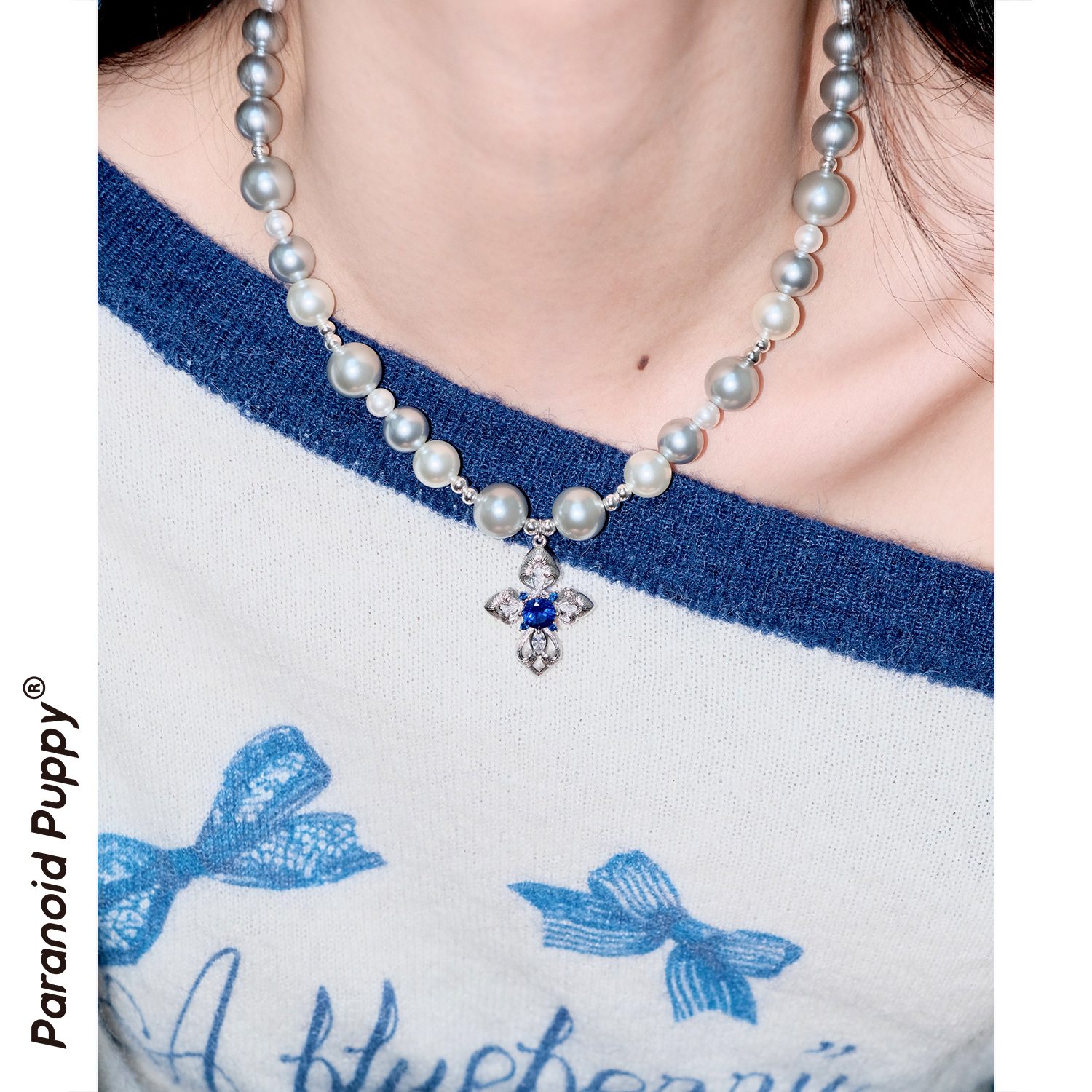 珍珠与十字架的组合~拽酷！