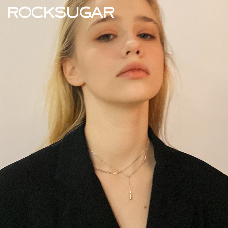 S925银不对称多戴法长款双层项链