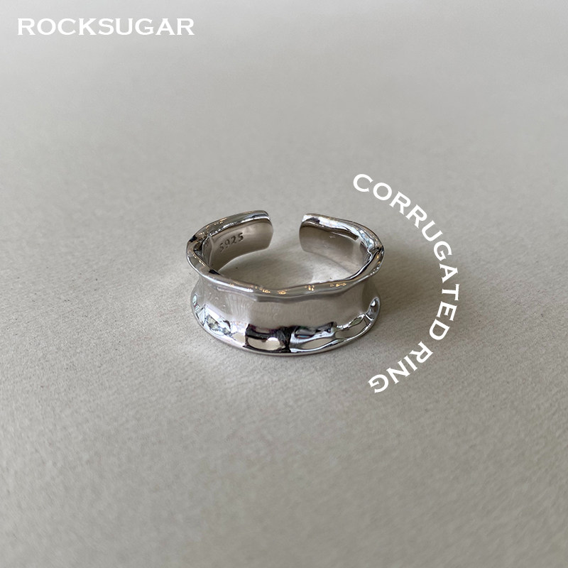 小众极简光面925ROCKSUGAR纯银