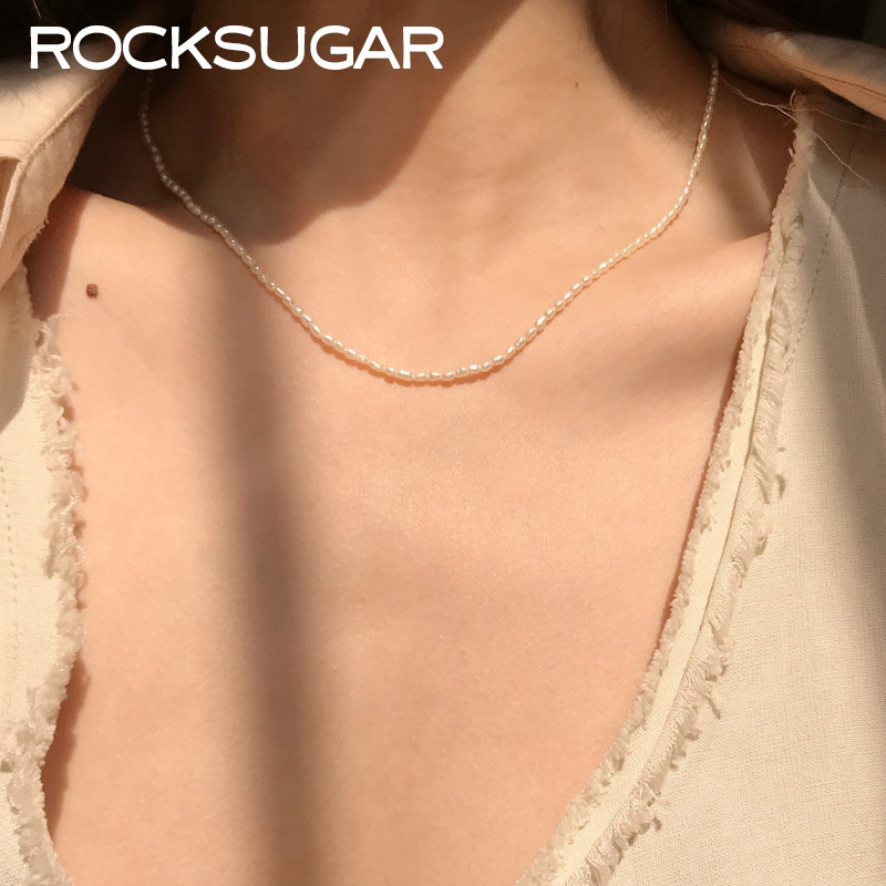 ins博主925纯银天然小米珍珠项链