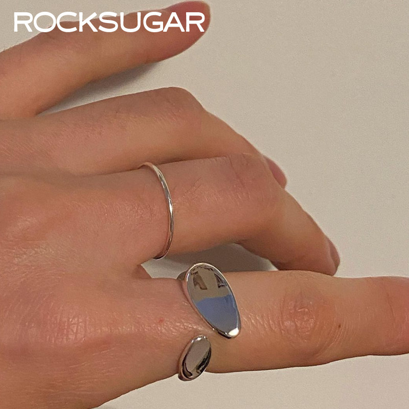 S925纯银博主搭配基础款素圈戒指