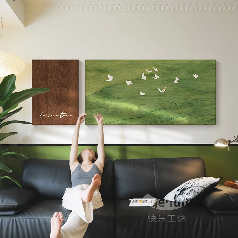 中古风2025新款客厅装饰画沙发背景墙挂画轻奢高级感壁画高档大气