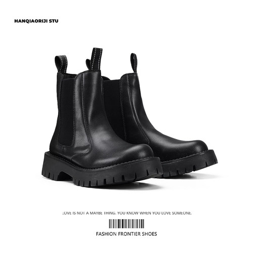 韩桥日记切尔西靴子百搭厚底增高