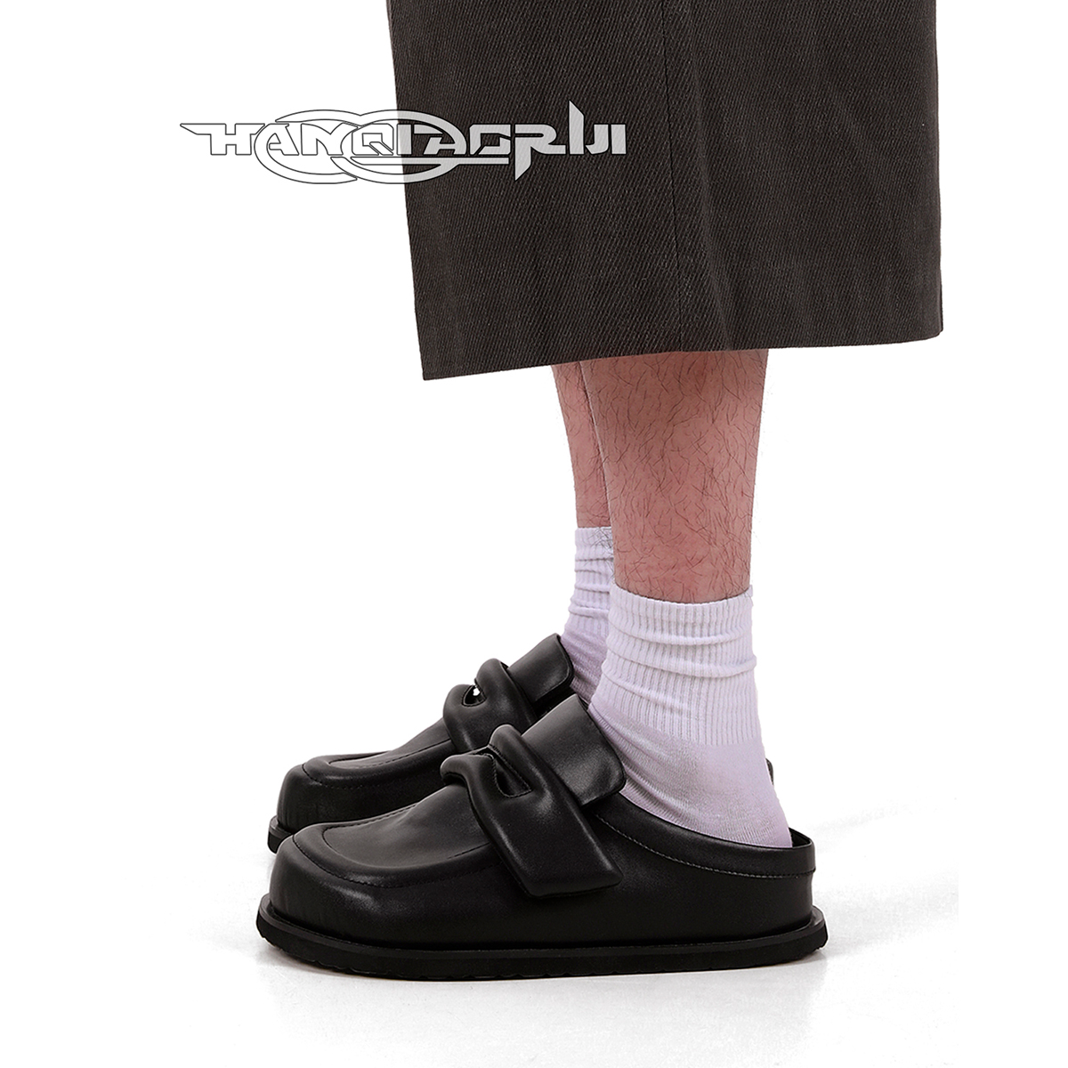 韩桥日记慵懒厚底勃肯鞋包头拖鞋