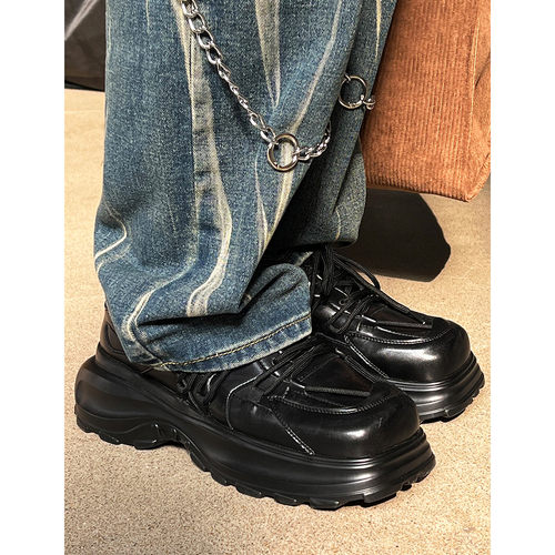 韩桥日记四季老爹鞋小众绑带设计