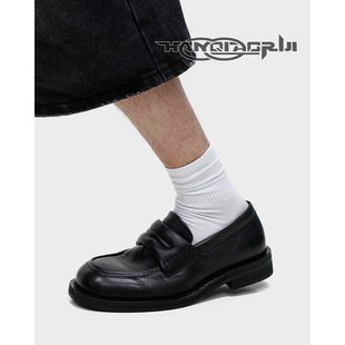 韩桥日记[黑血系列]老钱优雅一脚蹬乐福鞋男通勤方头牛皮德比皮鞋