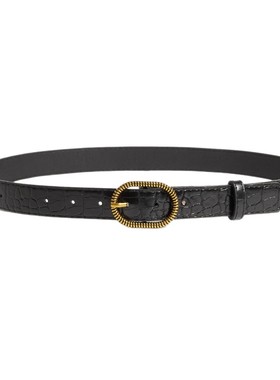 BradyMelivette复古朋克风螺纹日子扣皮带高级感Y2K牛仔裤裤袋