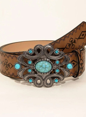 BradyMelivette美式复古镶钻腰带朋克y2k辣妹千禧水钻百搭女装饰