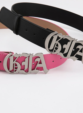 Brady&Melivette新款皮带学生牛仔裤腰带女百搭休闲字母按扣裤带