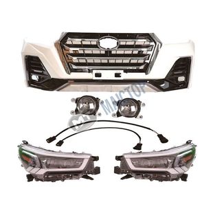 适用于丰田海拉克斯revo2016升级2021款前保险杠大灯雾灯前脸套件