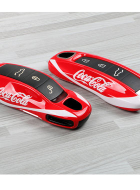 适用于保时捷车钥匙壳MACAN718CAYENNE911PANAMERA钥匙包套壳红色