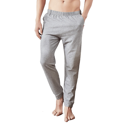 男士全棉晨练休闲束脚外穿家居裤