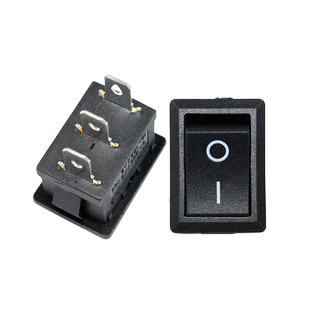 船型开关 船形翘板电源开关 黑色三脚二档 21*15 6A/250V (2个）