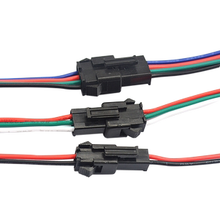 适用SM对插线2/3/4P连接线对接线电子线2.54MM公母对插一套插头线