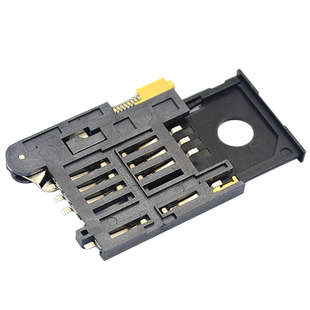 SIM卡座KF-016卡槽6+2P抽屉式 A卡SIM900A卡座抽拉IC座GPS自弹式