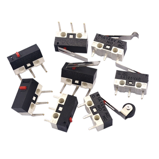 鼠标开关 三脚带柄滚轮按键左右弯脚 轻微动开关1A 125VAC (10个)