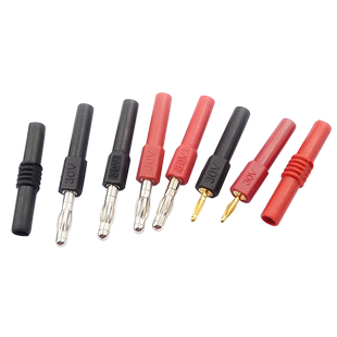 2mm 4mm香蕉插头灯笼型转接头铜插座短路插公头转母座测试连接器